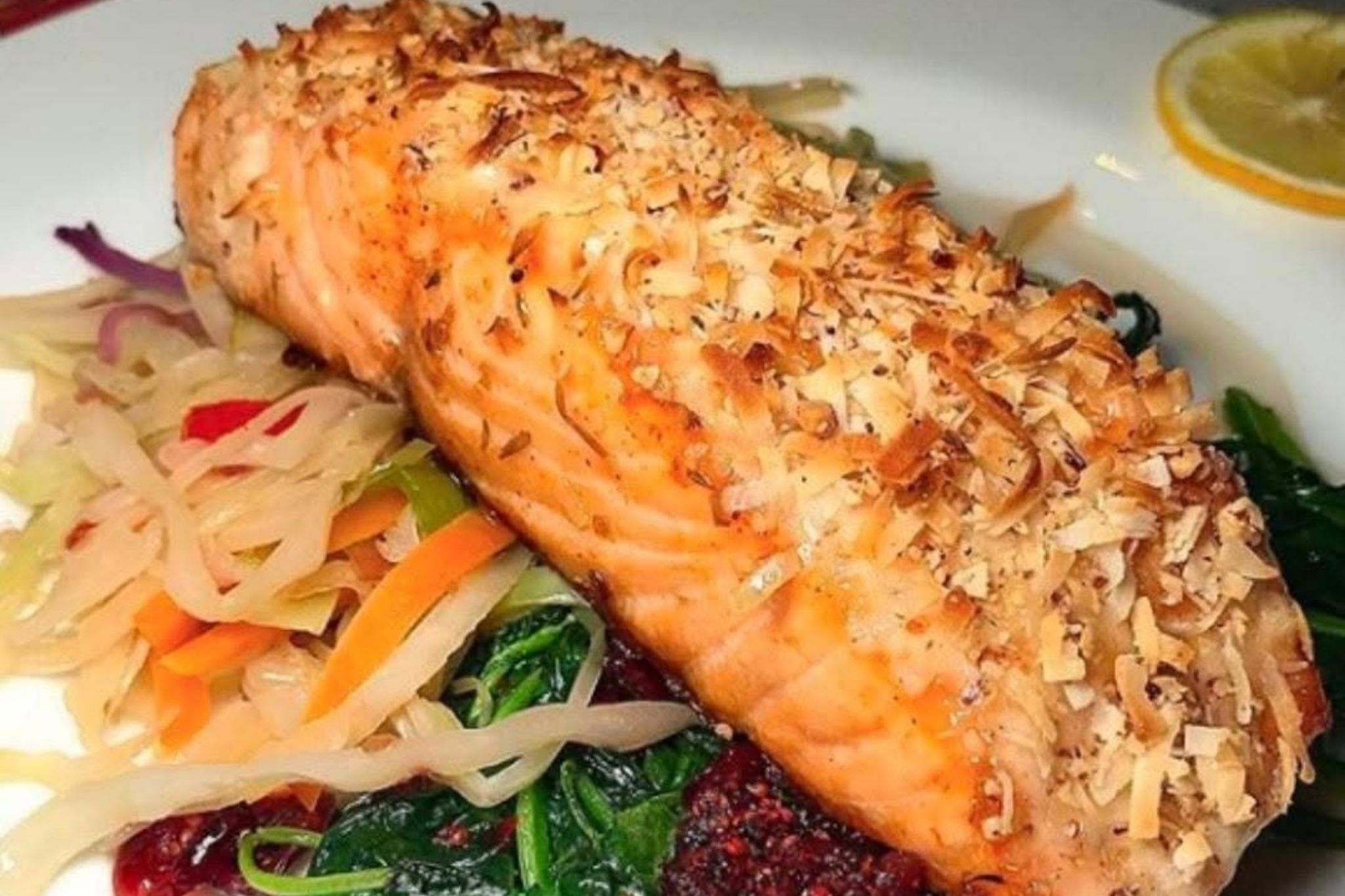 Coconut and Almond Crusted Salmon